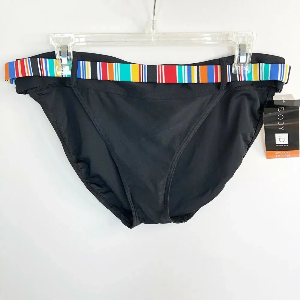 Body ID Bikini Bottom Rainbow Black New !! 16 Swim